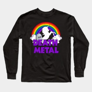 Unicorn Death Metal Rainbow Thunder Long Sleeve T-Shirt